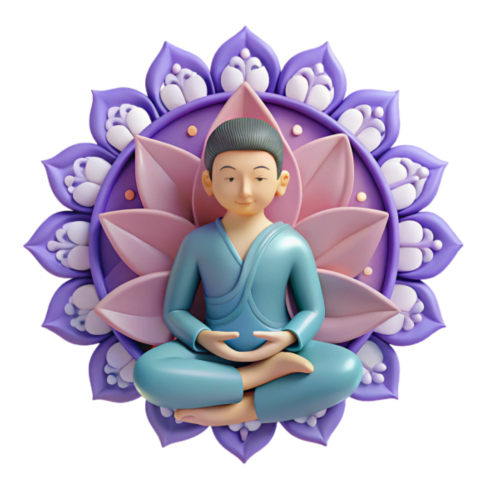 Render Peaceful Buddha Illustration Mandala Meditation Serenity png