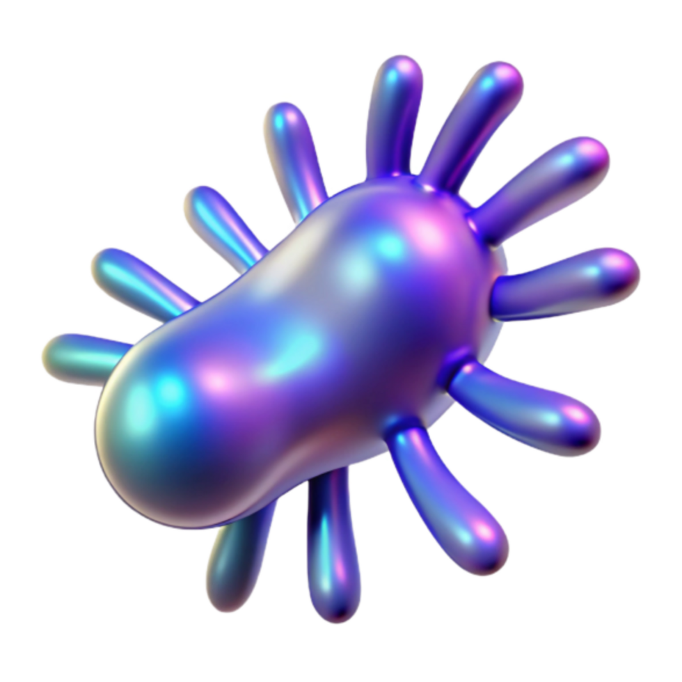 Iridescent Render of a Biomorphic Abstract Form png