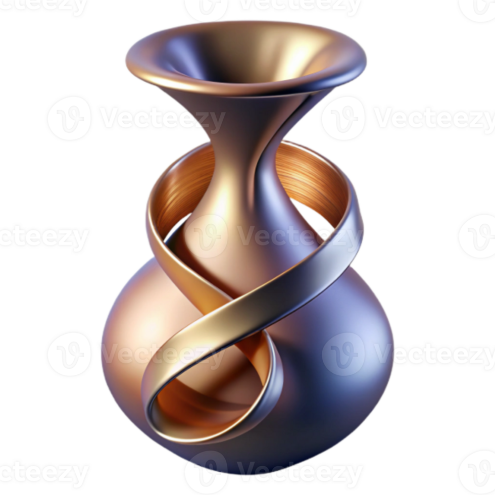 Abstract Render of Elegant Gold and Purple Vase with Infinity Knot Design png