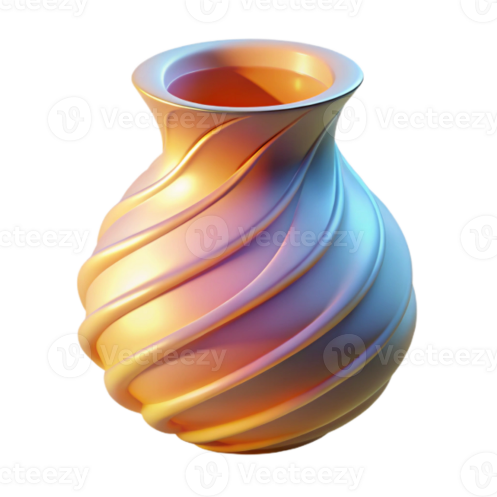 Swirling Hues Render of a Decorative Vase png