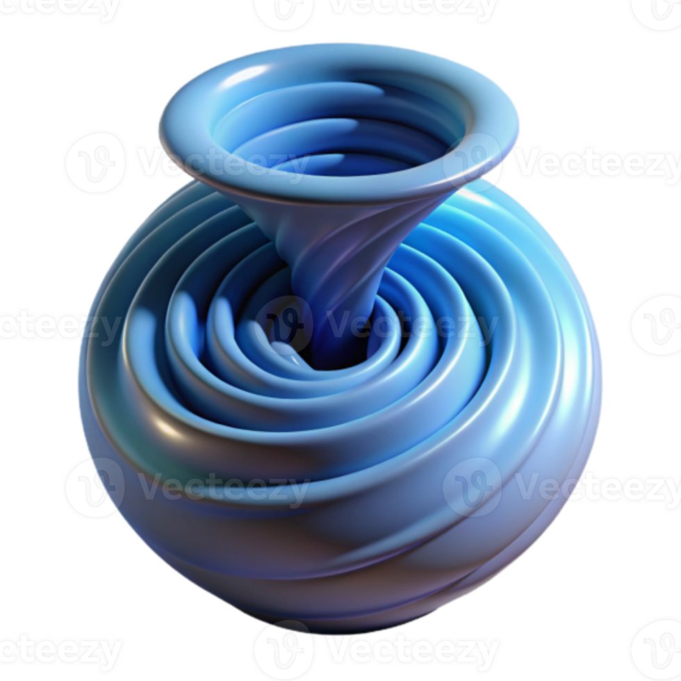 Abstract Render of a Swirling Blue Liquid Vortex in a Sphere png