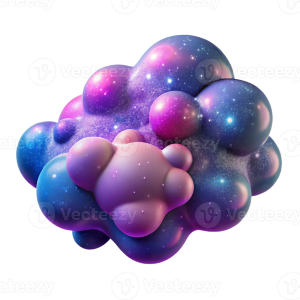 Render Abstract Cosmic Bubbles Background Image png