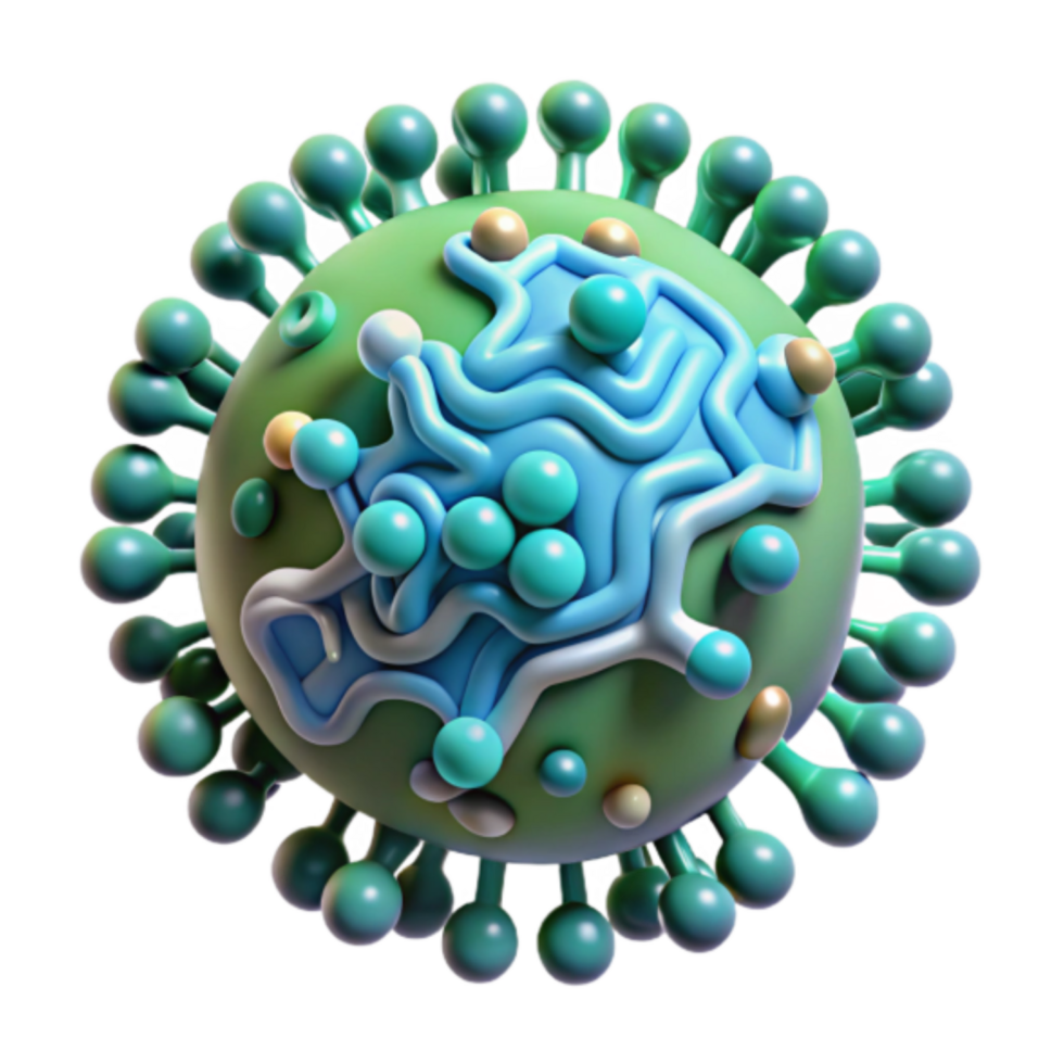 3D Illustration of a Virus Particle Microscopic Structure png