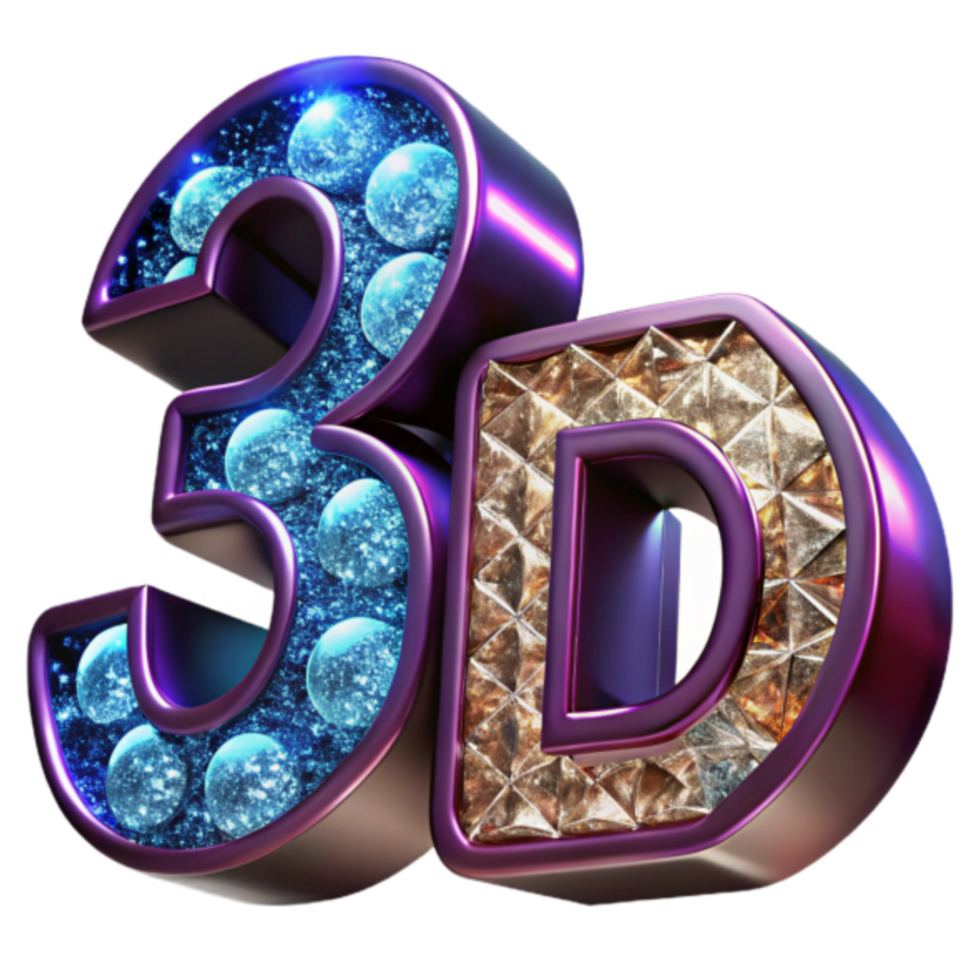 3D Render Sparkling Jewel Text Effect Graphic png