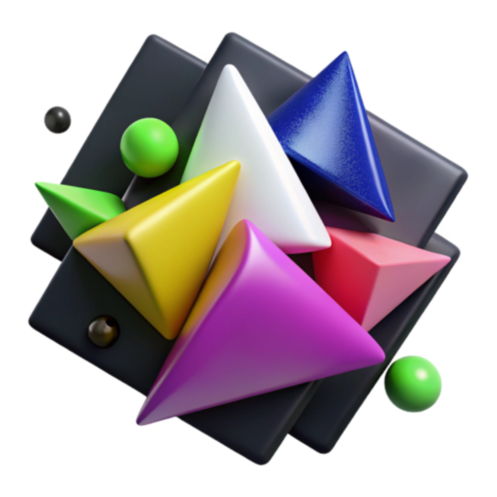 Abstract 3D Render Colorful Geometric Shapes Background Image png