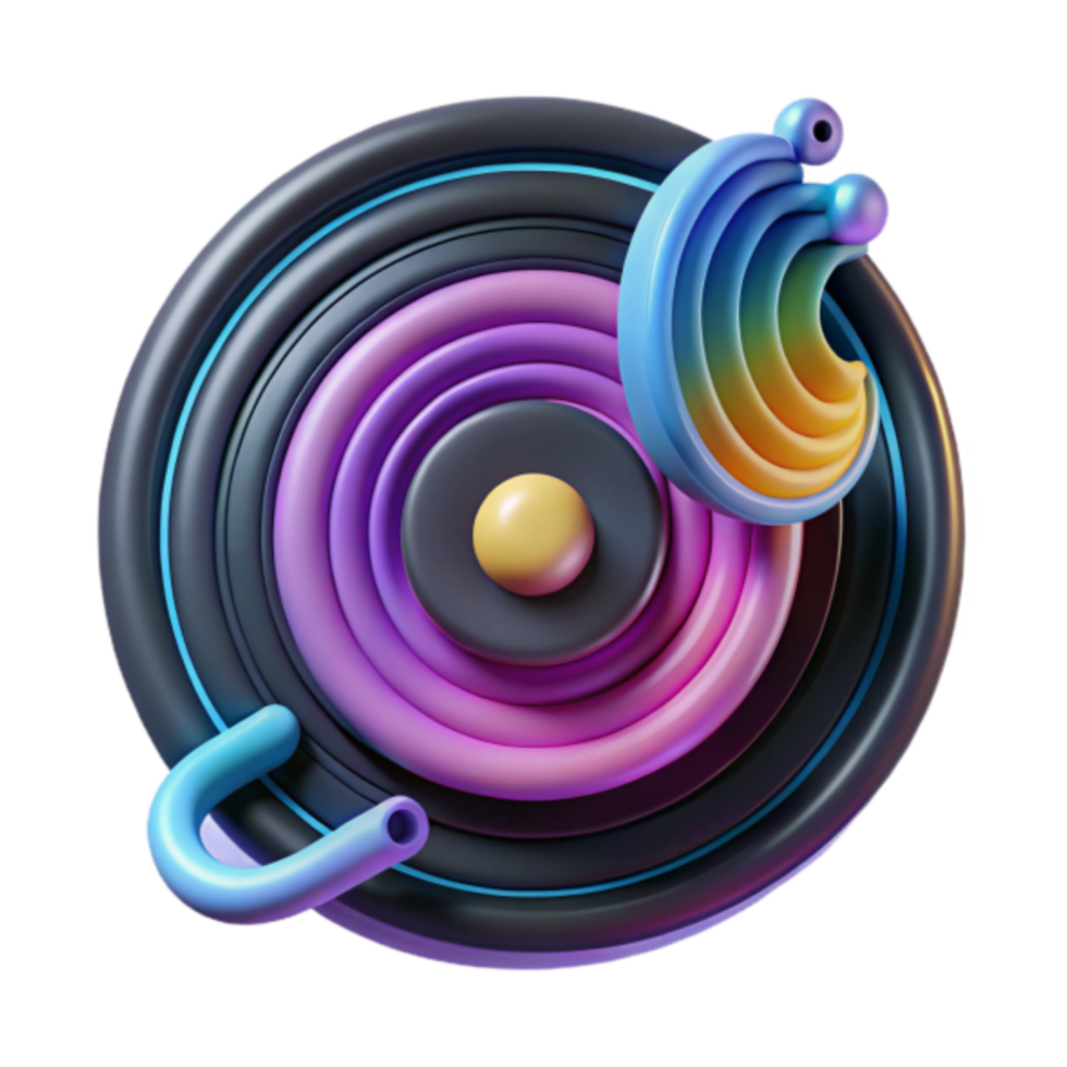 Abstract 3D Render Colorful Circular Design png