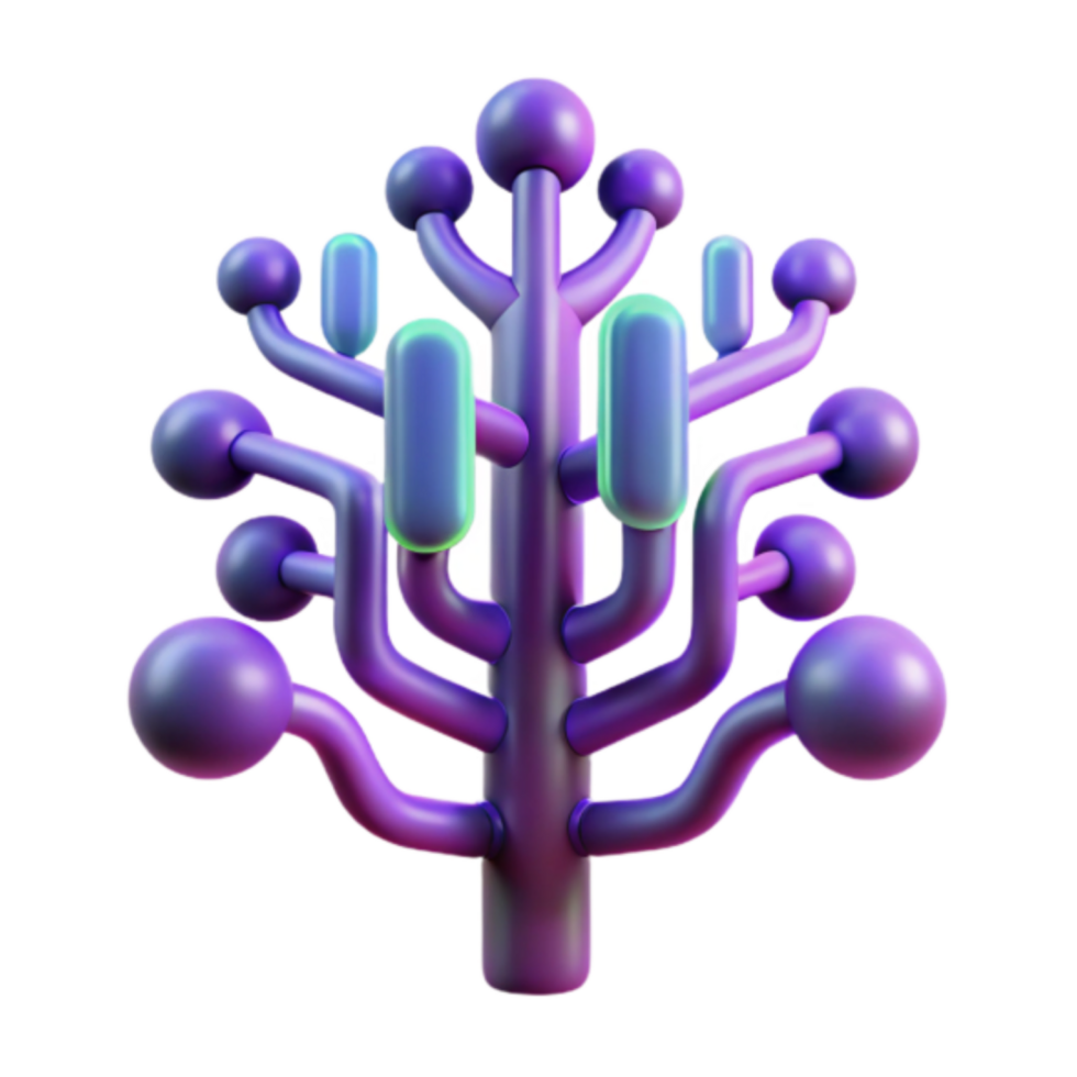 Abstract 3D Render of a Futuristic Plant-like Structure png