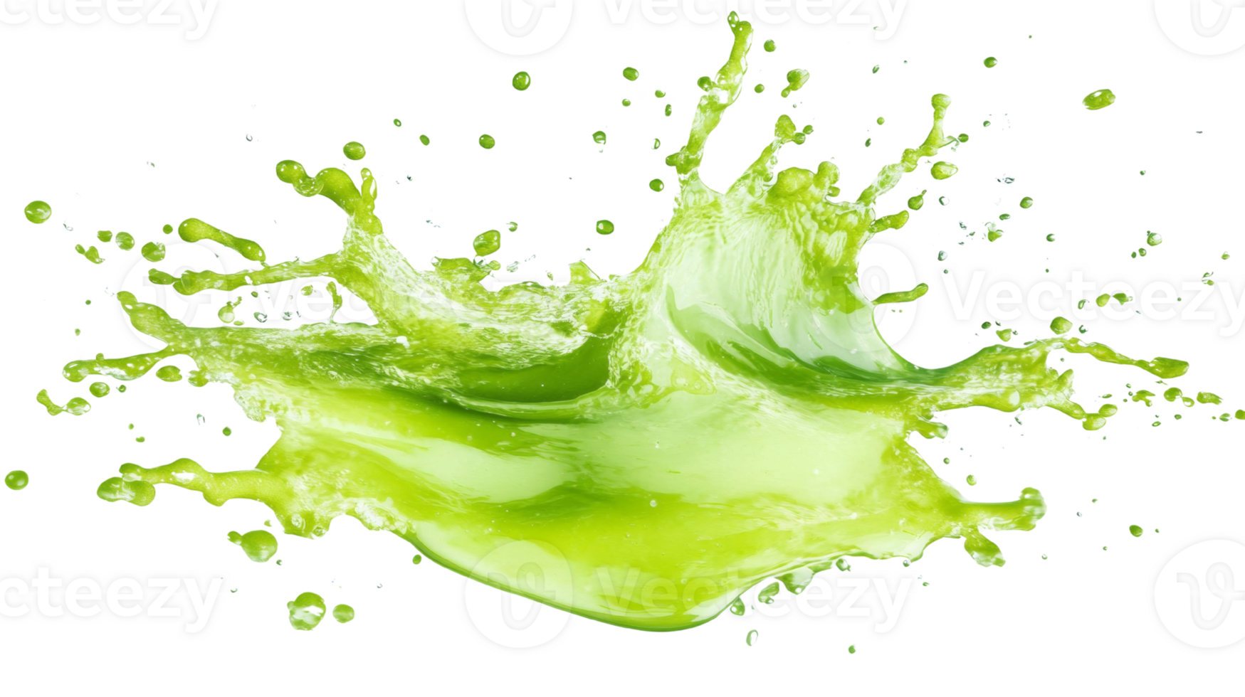 A vibrant green liquid splash explodes dramatically png