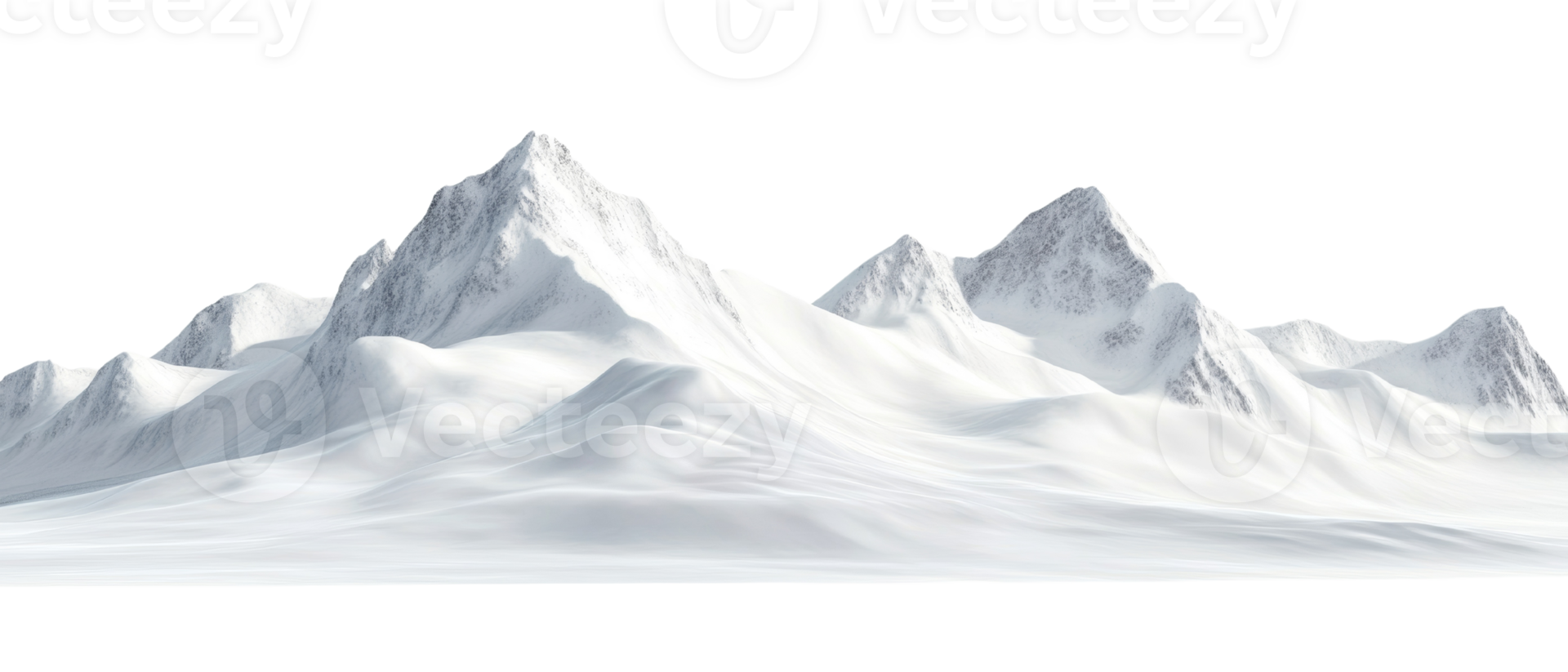 Snow covered mountain range landscape scene png