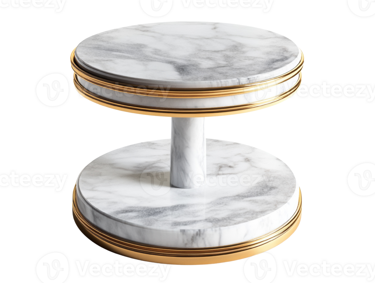 Elegant Marble and Gold Two Tiered Side Table png