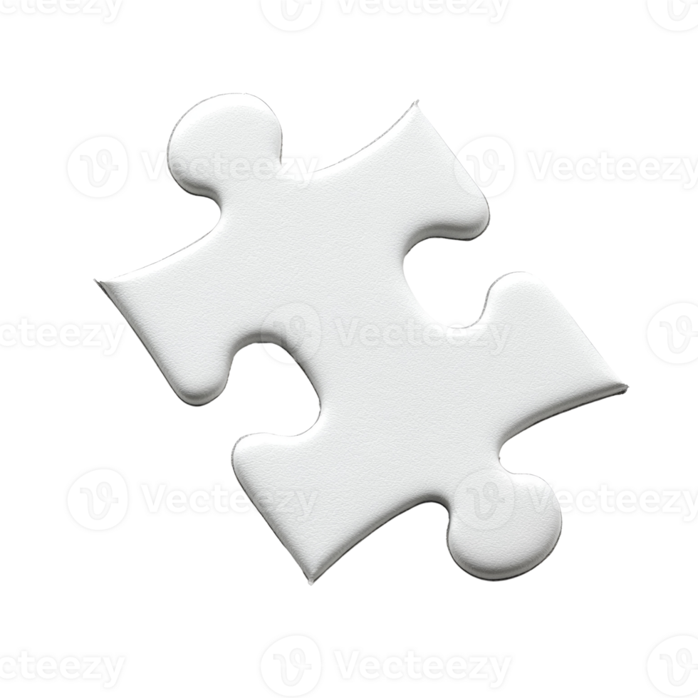 Single White Puzzle Piece Isolated On Black Background png