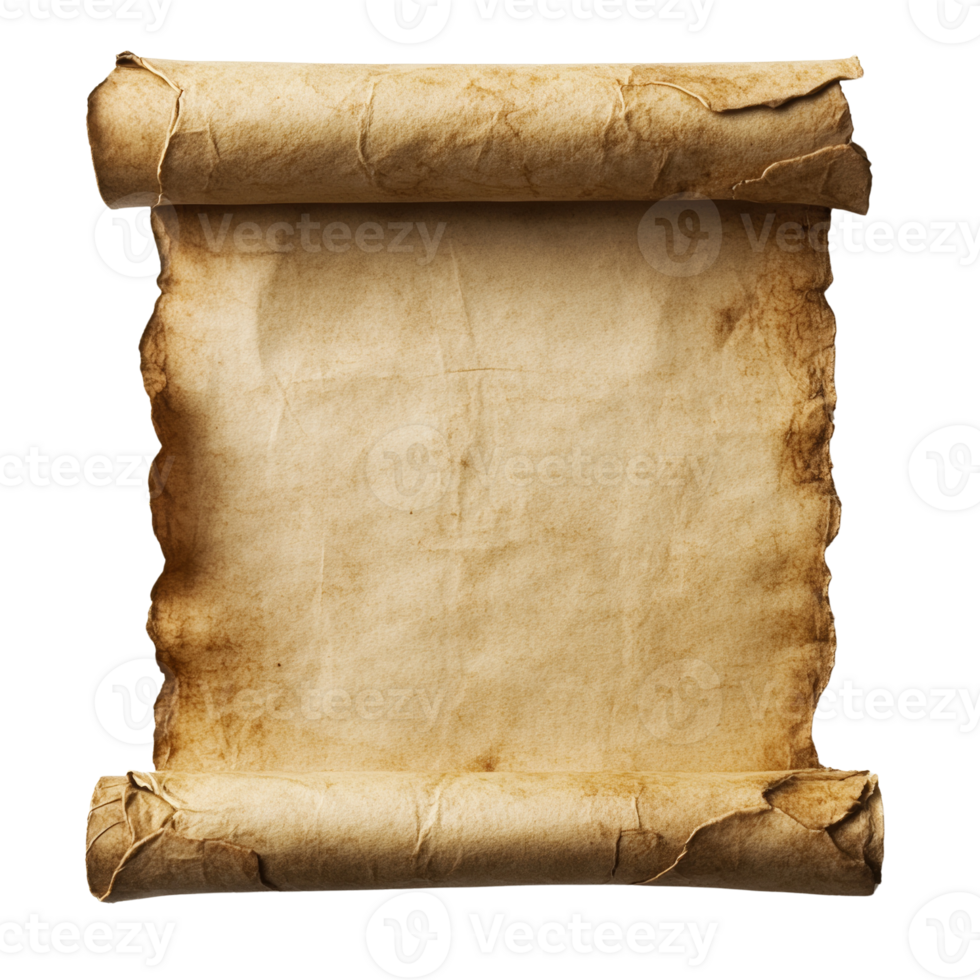 Aged Parchment Scroll Blank Antique Paper Document png