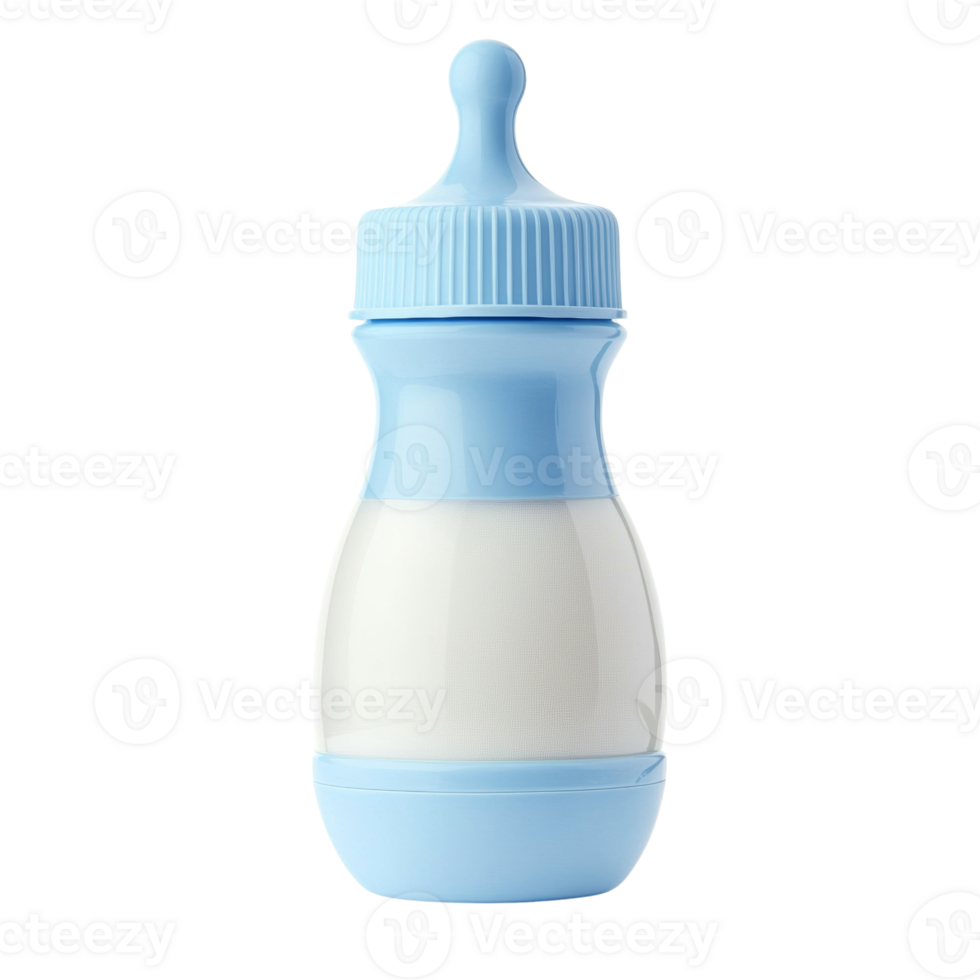 Baby Bottle Filled With Milk Ready For Feeding. cut out png