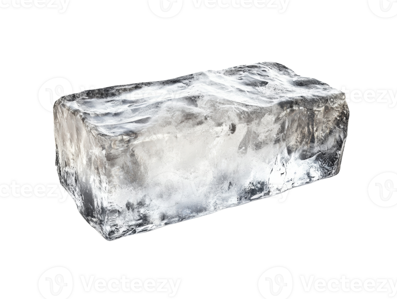 A large rectangular block of clear ice. cut out png