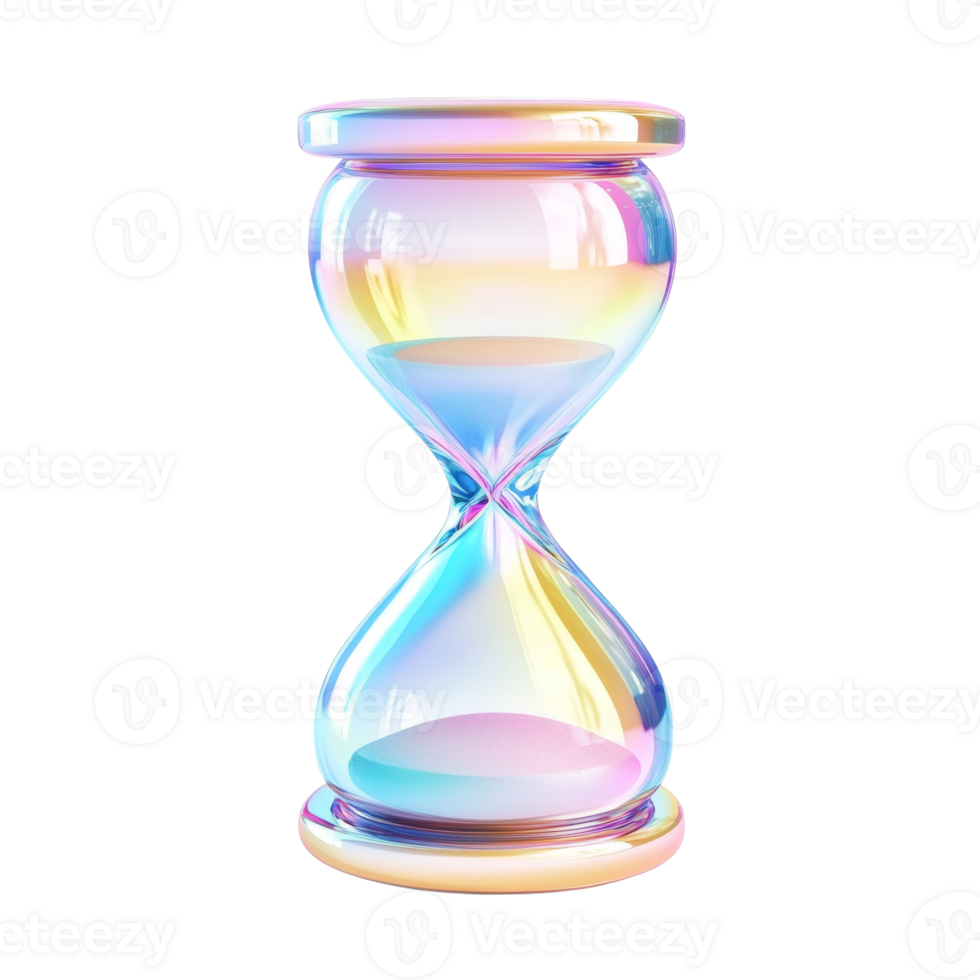Iridescent Hourglass Time Measurement Device png