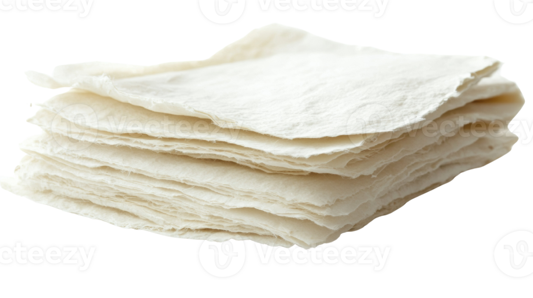A Stack of Handmade Cream Colored Paper Sheets png