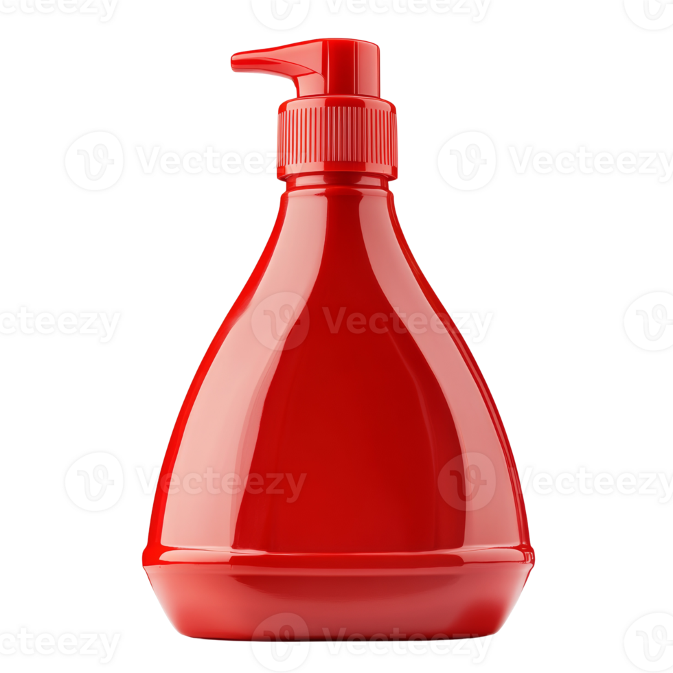 Red Plastic Bottle Dispenser Soap Container png