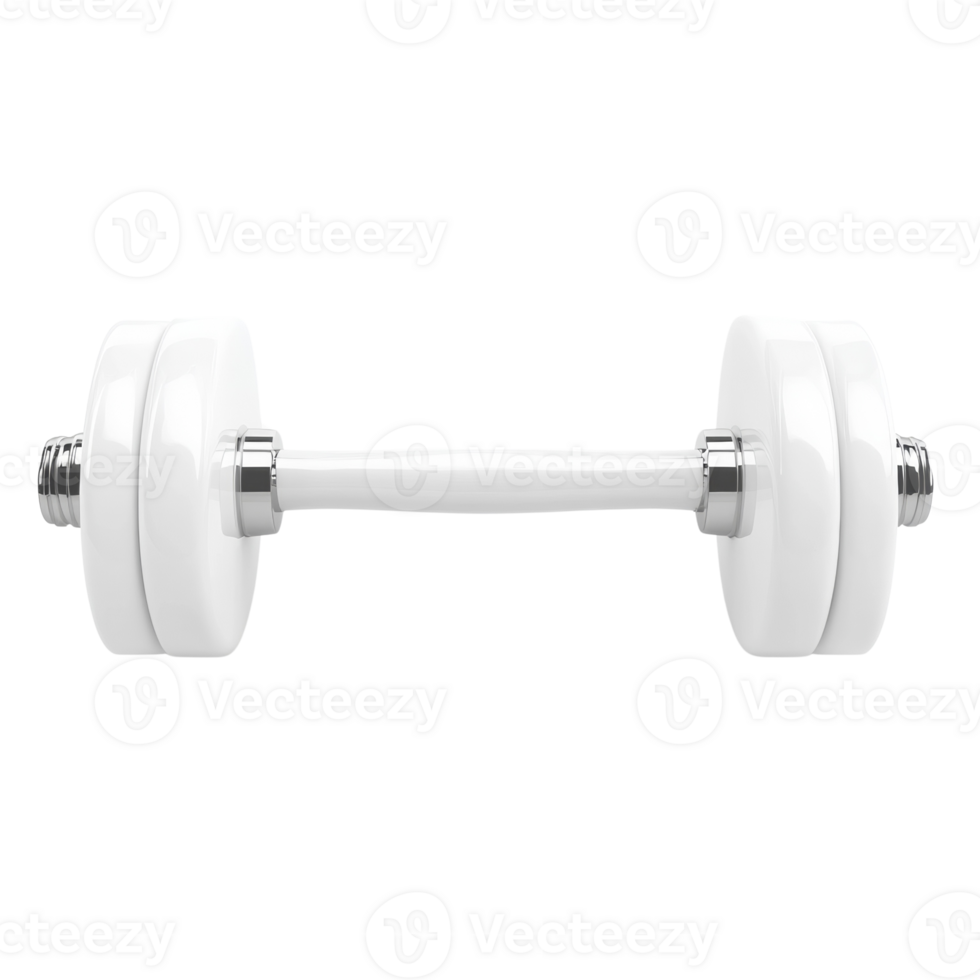 A white dumbbell isolated on a black background png