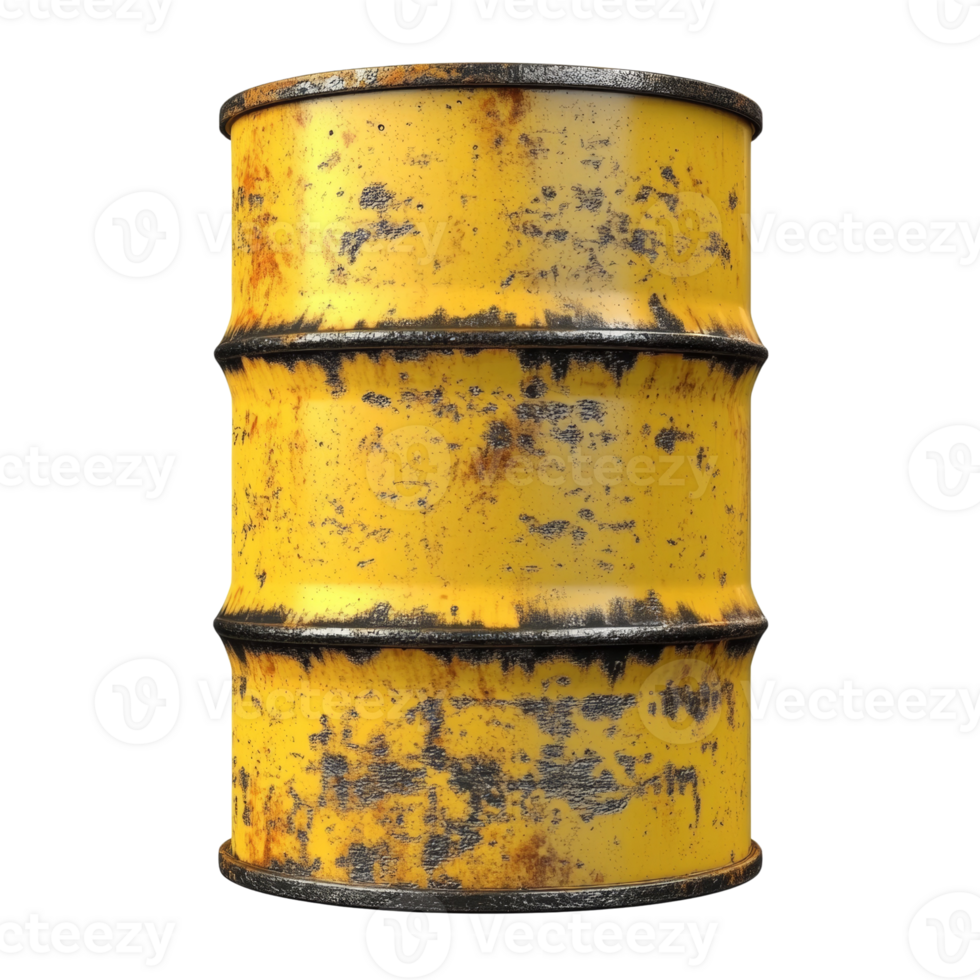 Rusty Yellow Metal Barrel Industrial Container png