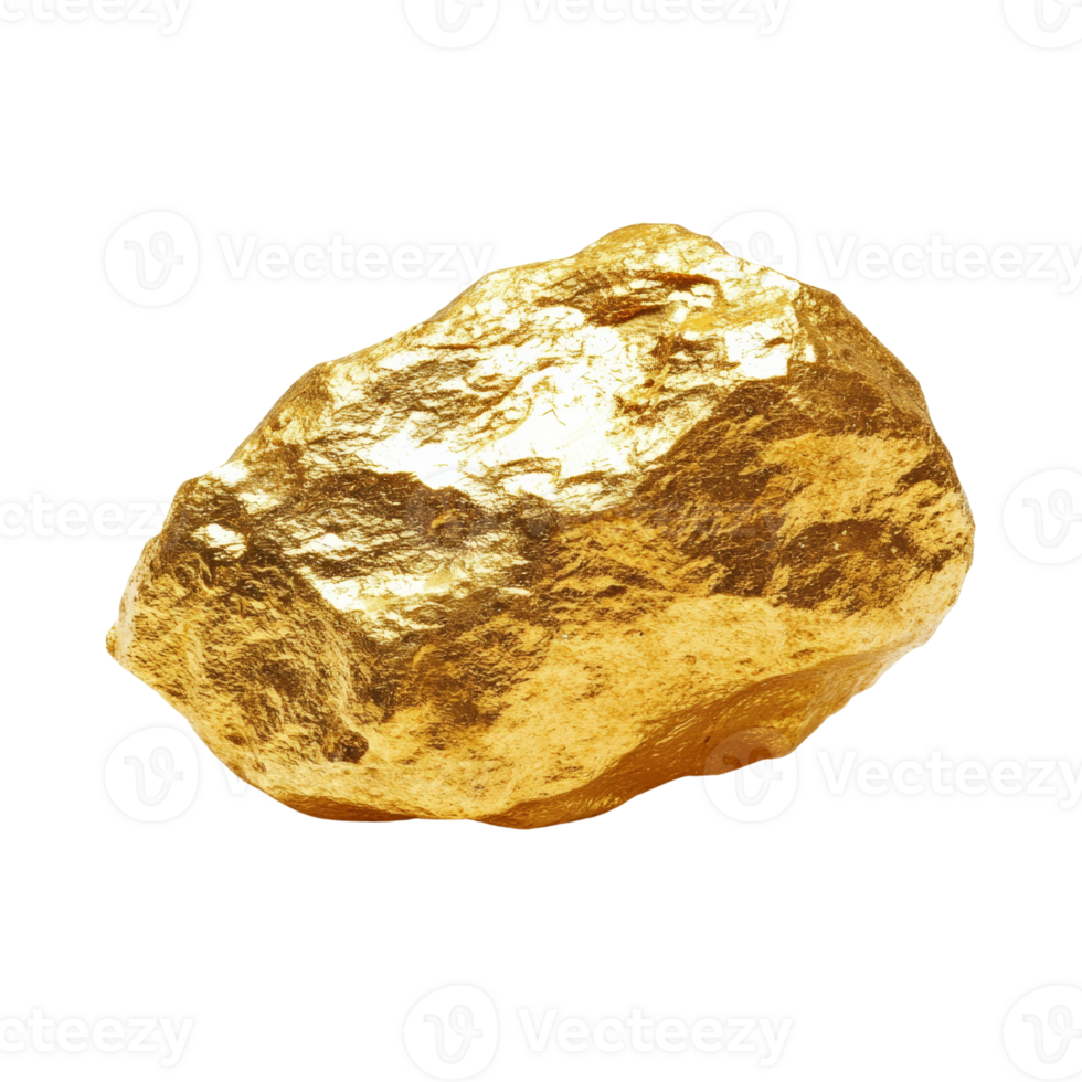 A Luminous Gold Nugget Isolated On Black Background png