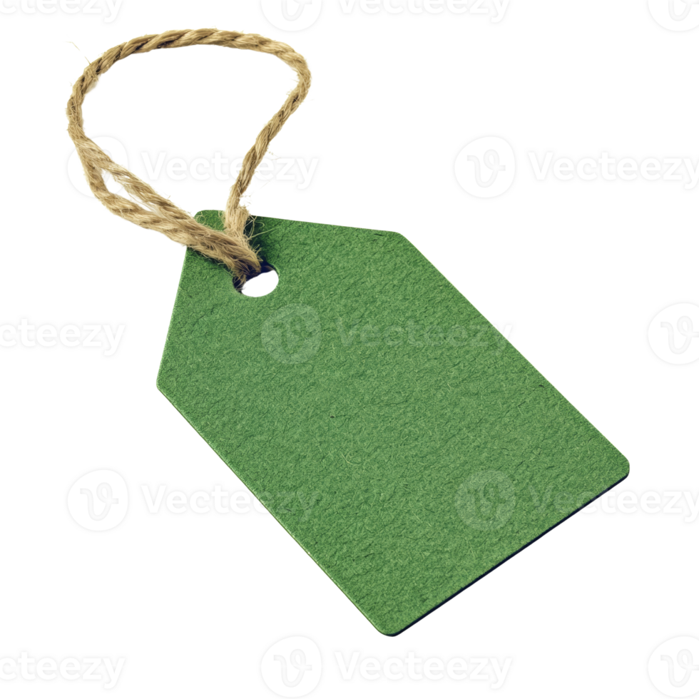 Green Blank Tag with a Twine Loop png