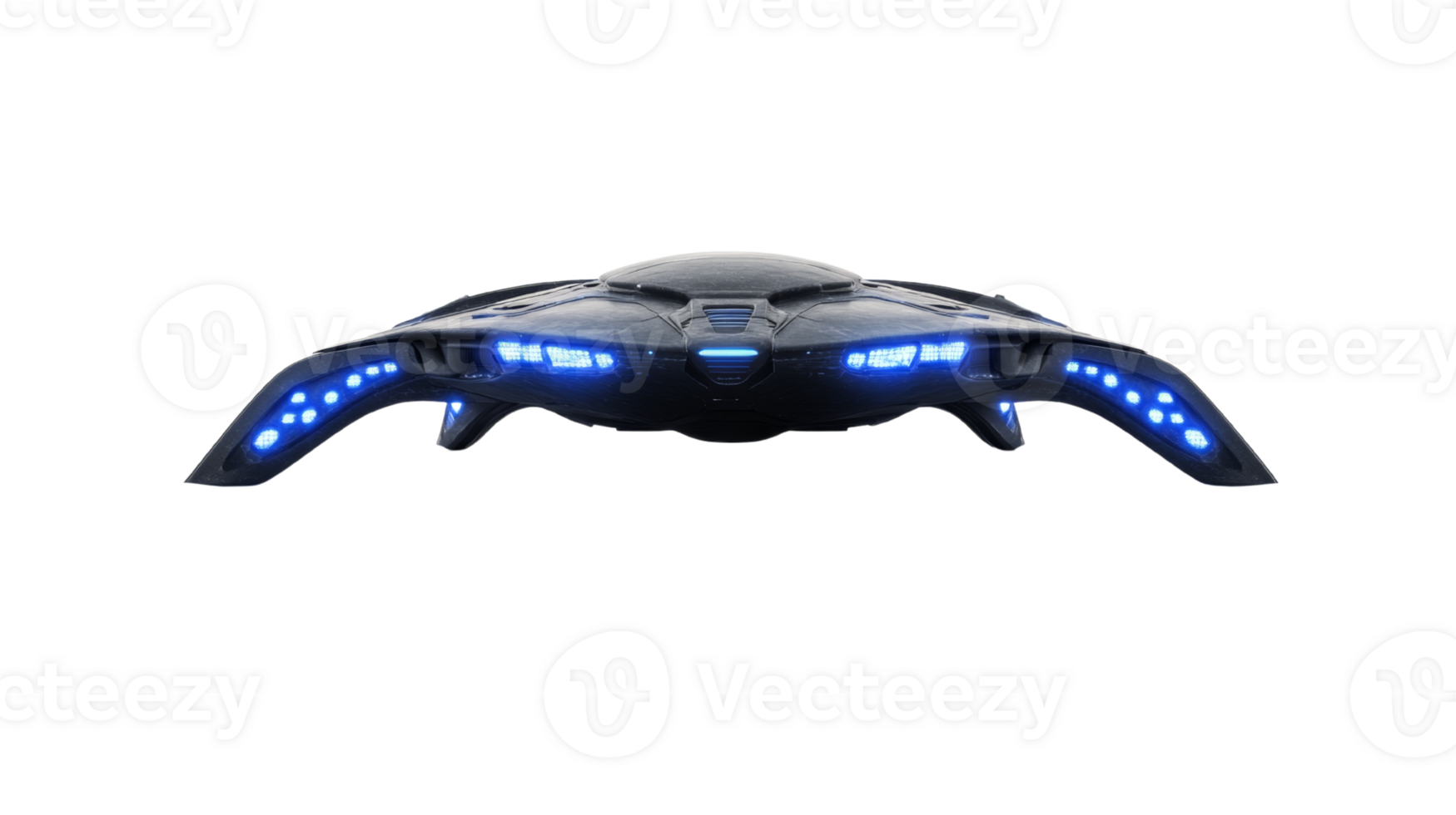 Futuristic Spaceship Design With Blue Lights png