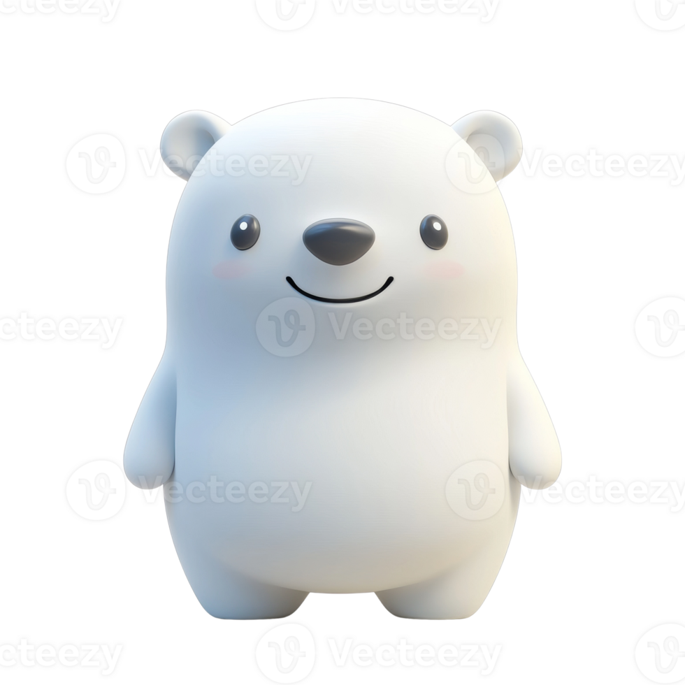 Adorable Cartoon Polar Bear Character Design png