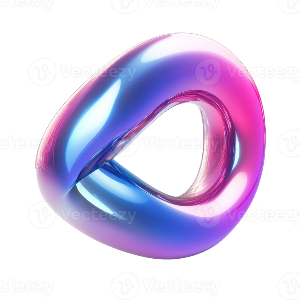 Abstract Shiny Purple Blue Torus Shape png
