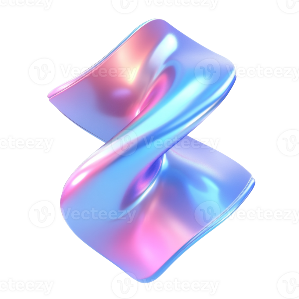 Abstract iridescent swirling form in pastel colors png