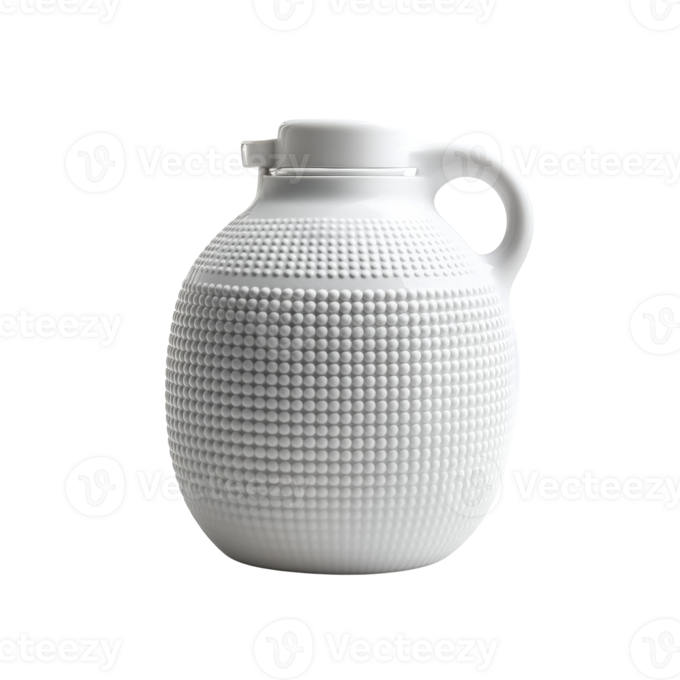 White Plastic Pitcher with Embossed Dot Texture png
