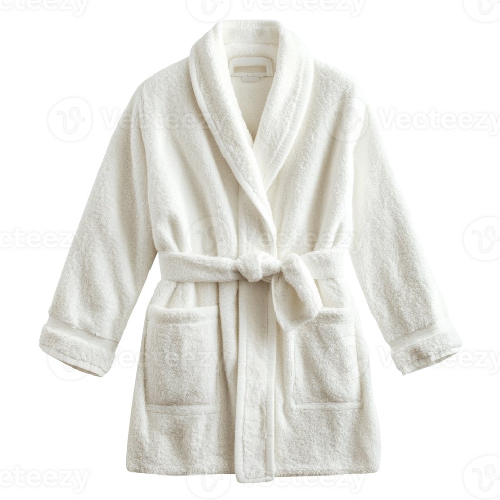 A Soft White Bathrobe Ready For Relaxation png
