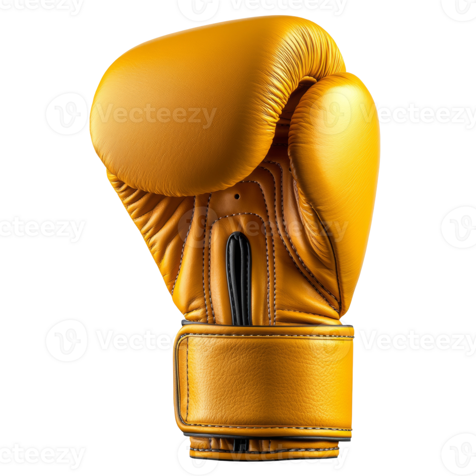 Golden Leather Boxing Glove Isolated On Black Background png