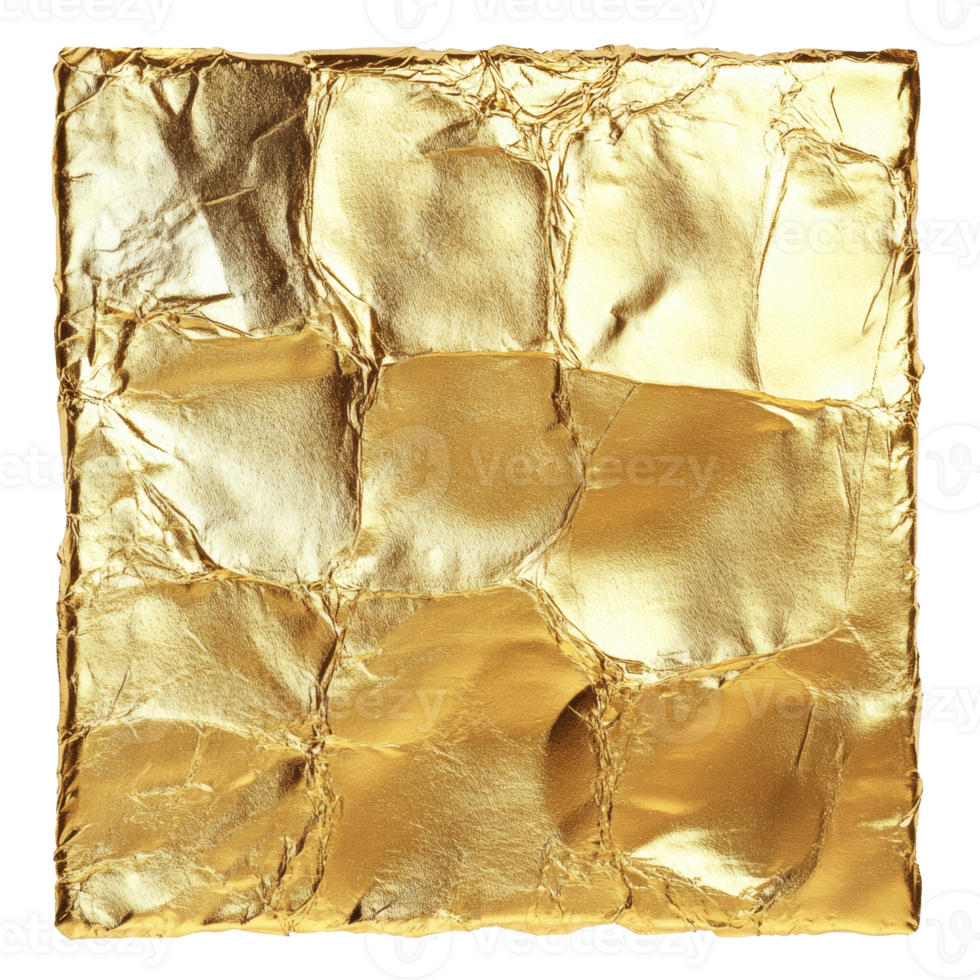 Crumpled Gold Foil Square Texture Abstract Background png