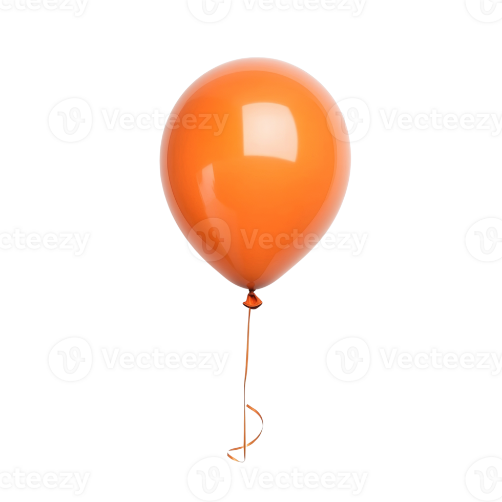 A single orange balloon floats against a black background png