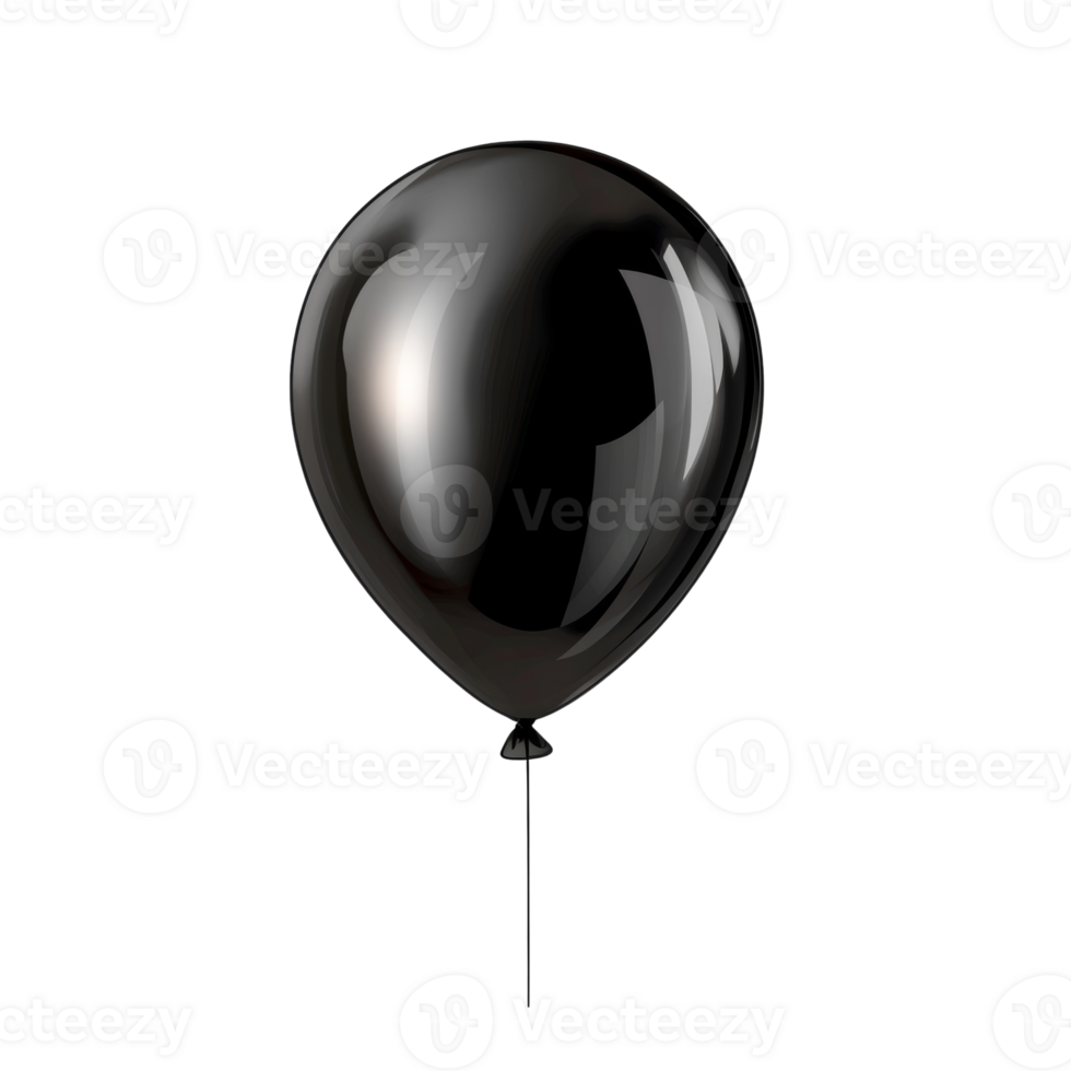 A single black balloon floats against a dark background png
