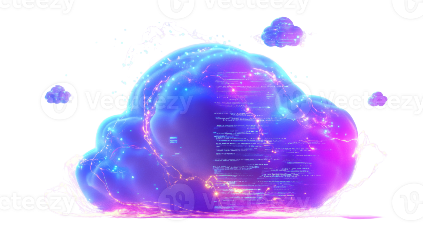 Digital Cloud Computing Abstract Visualization png