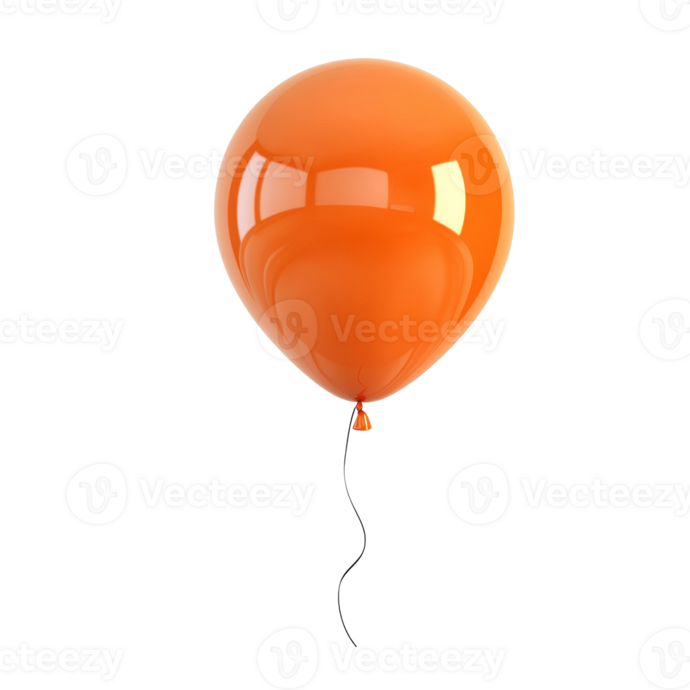 A Single Orange Balloon Floating Against A Black Background png