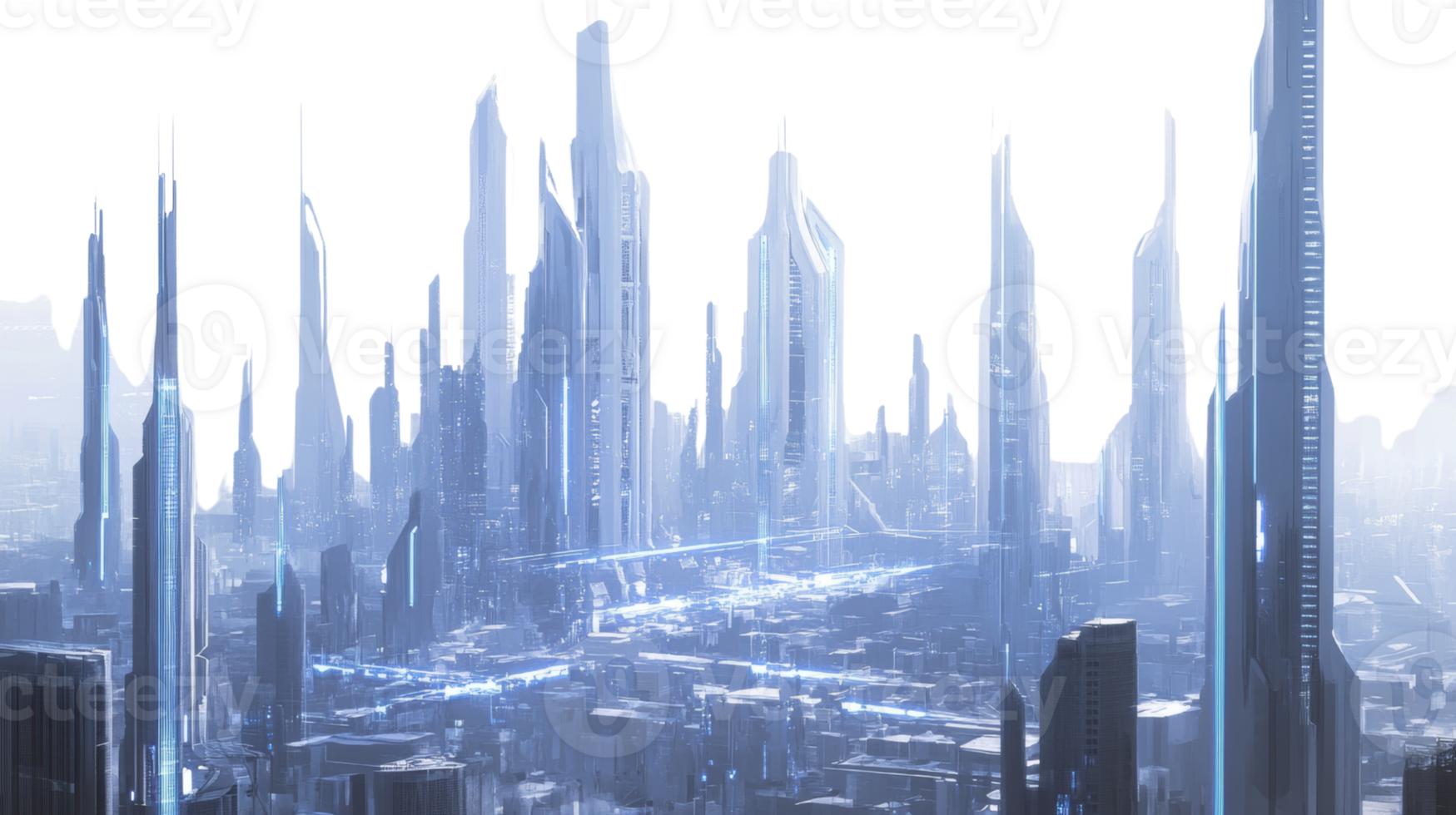 Futuristic Cityscape Skyline Towers Gleaming Metropolis png
