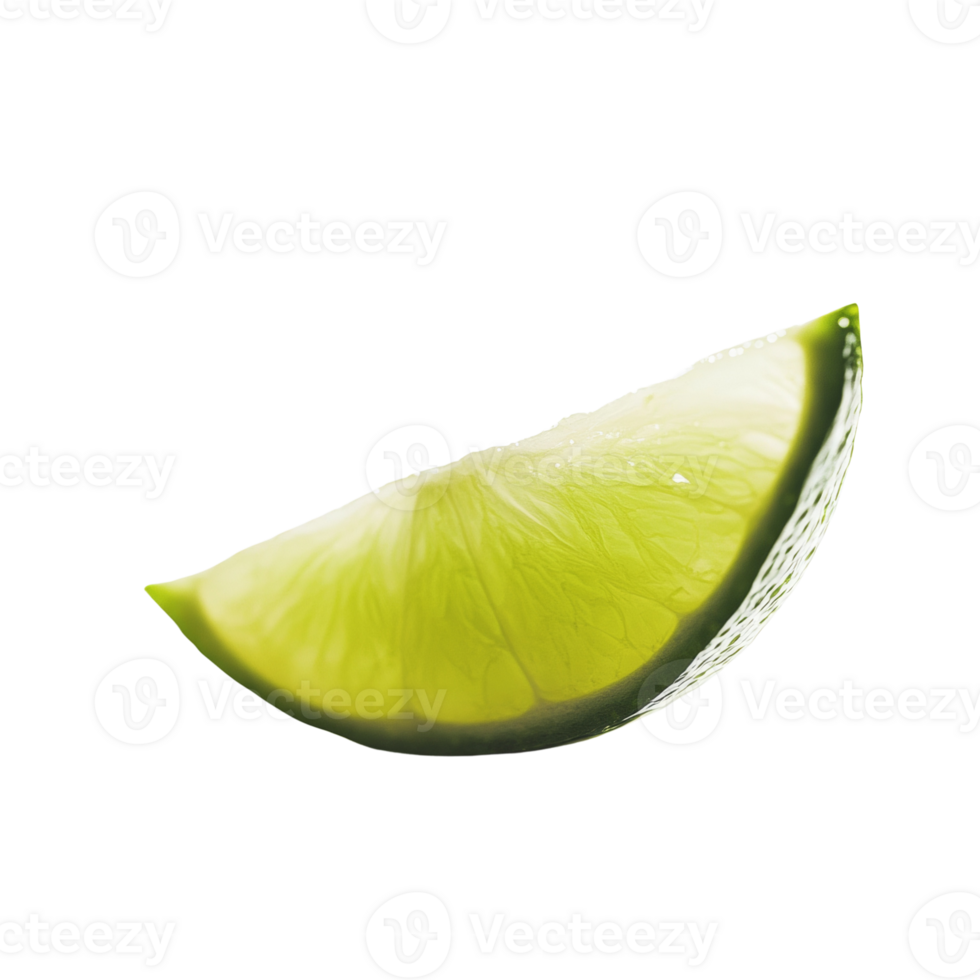 A single lime wedge against a black background png