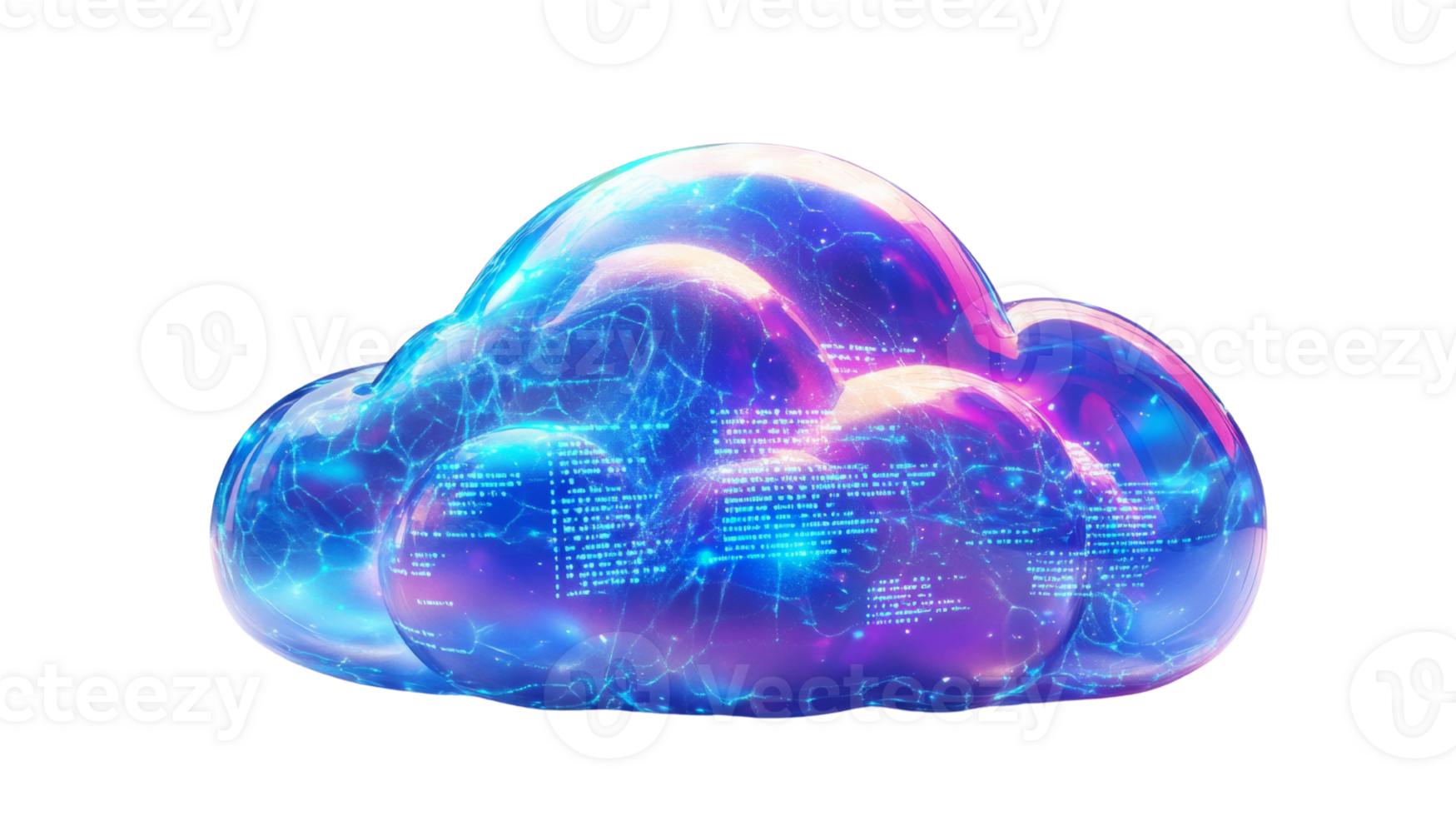 Illuminated Cloud Computing Digital Data Network png