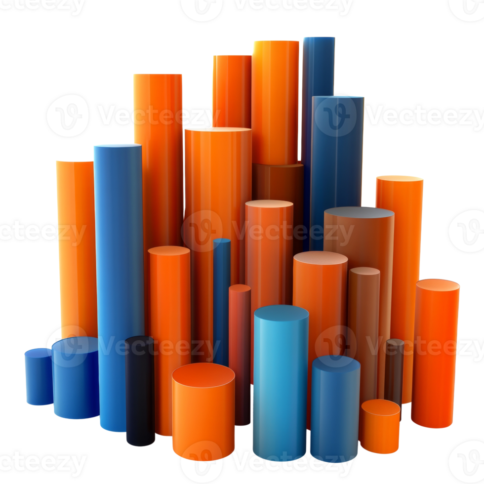 Abstract Colorful Cylinders Form Interesting Pattern png