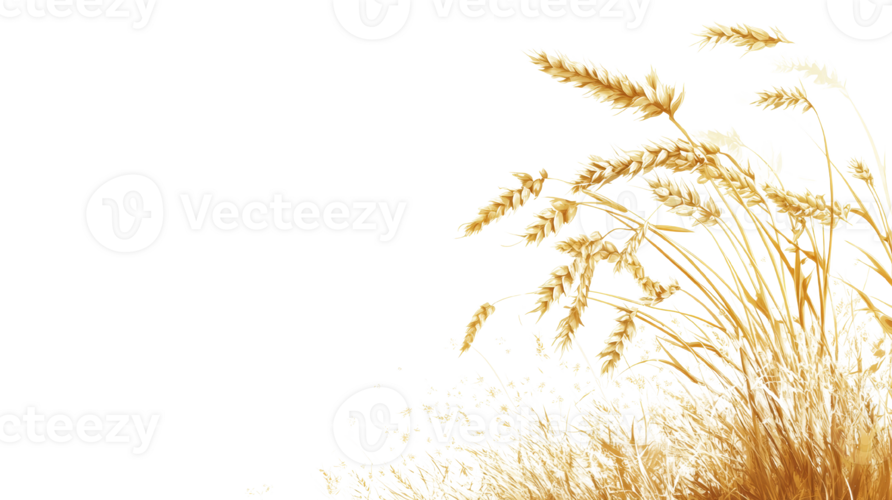 Golden Wheat Stalks in a Field of Grain png