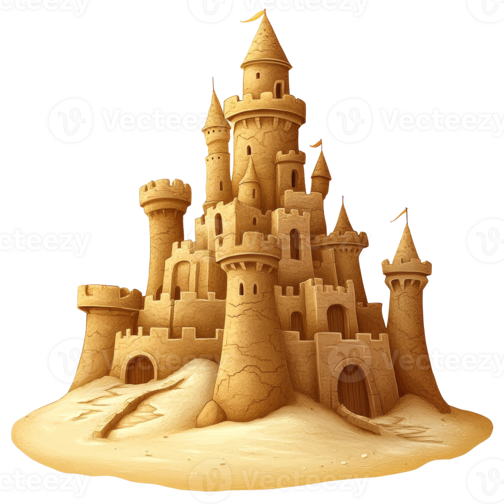 Majestic Sandcastle Architecture Beachside Fantasy png