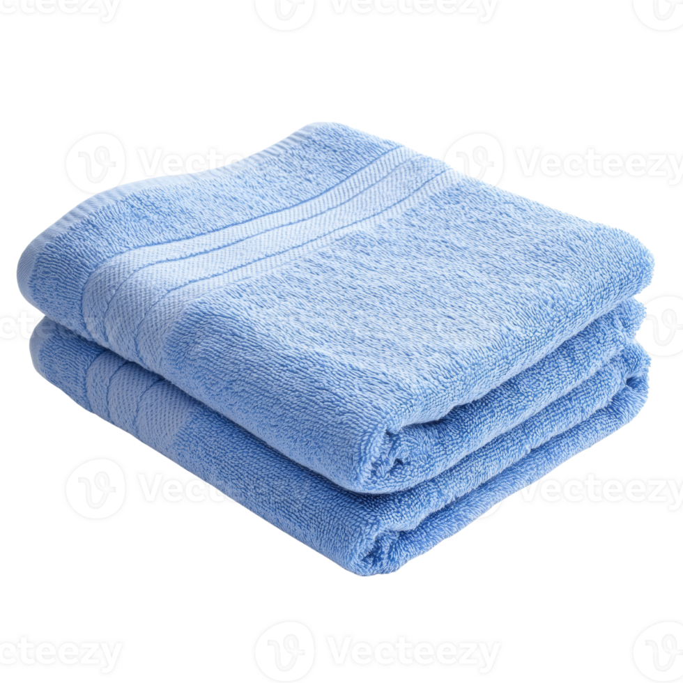 A Stack of Two Soft Blue Bath Towels png