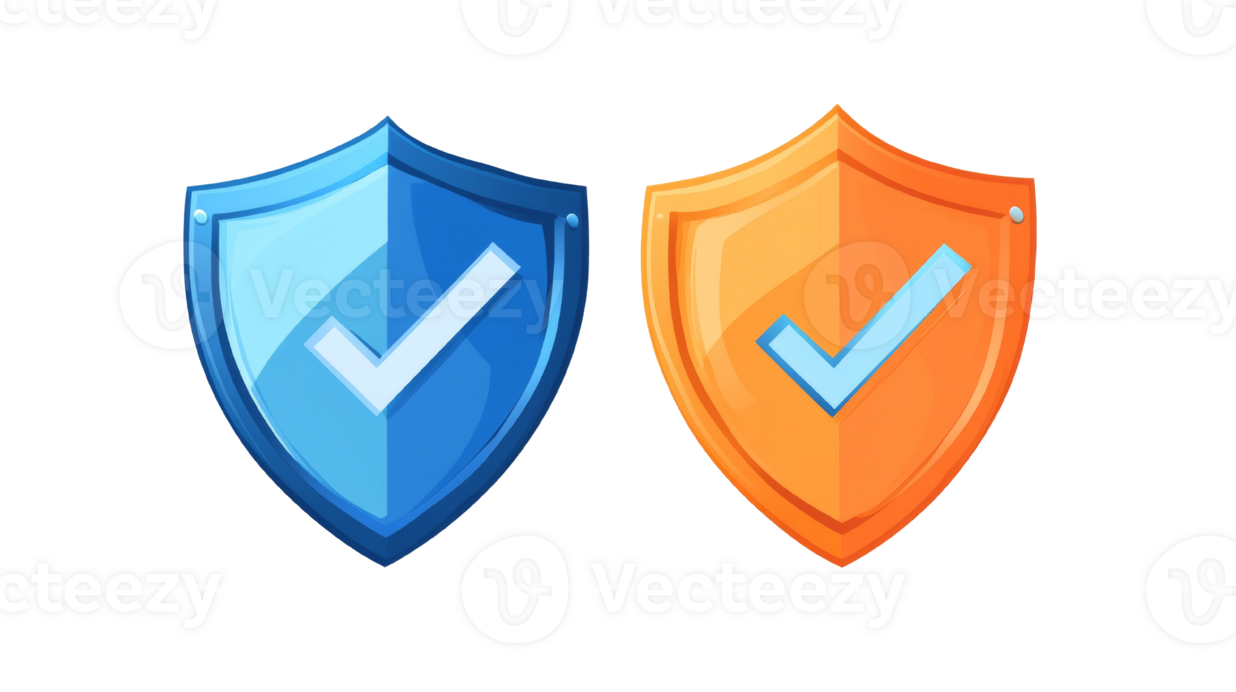 Two Shields Displaying Approved Checkmarks png