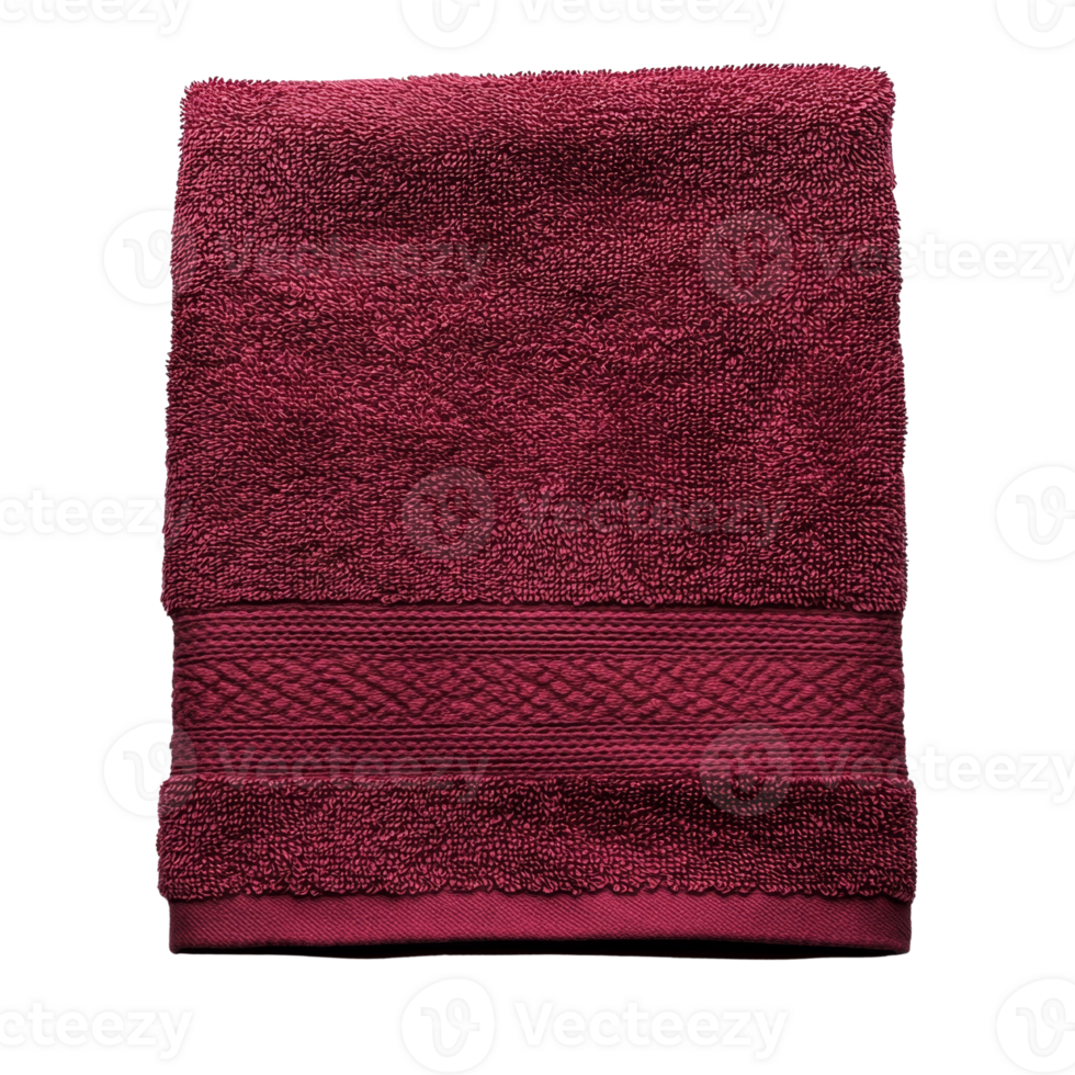 A maroon hand towel with a textured band png