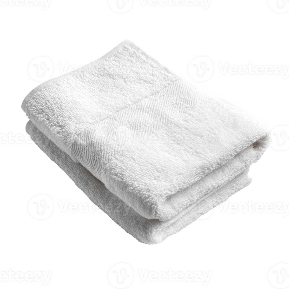 A neatly folded pair of white fluffy towels png