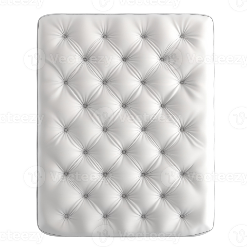 White tufted mattress top view showing button detail png
