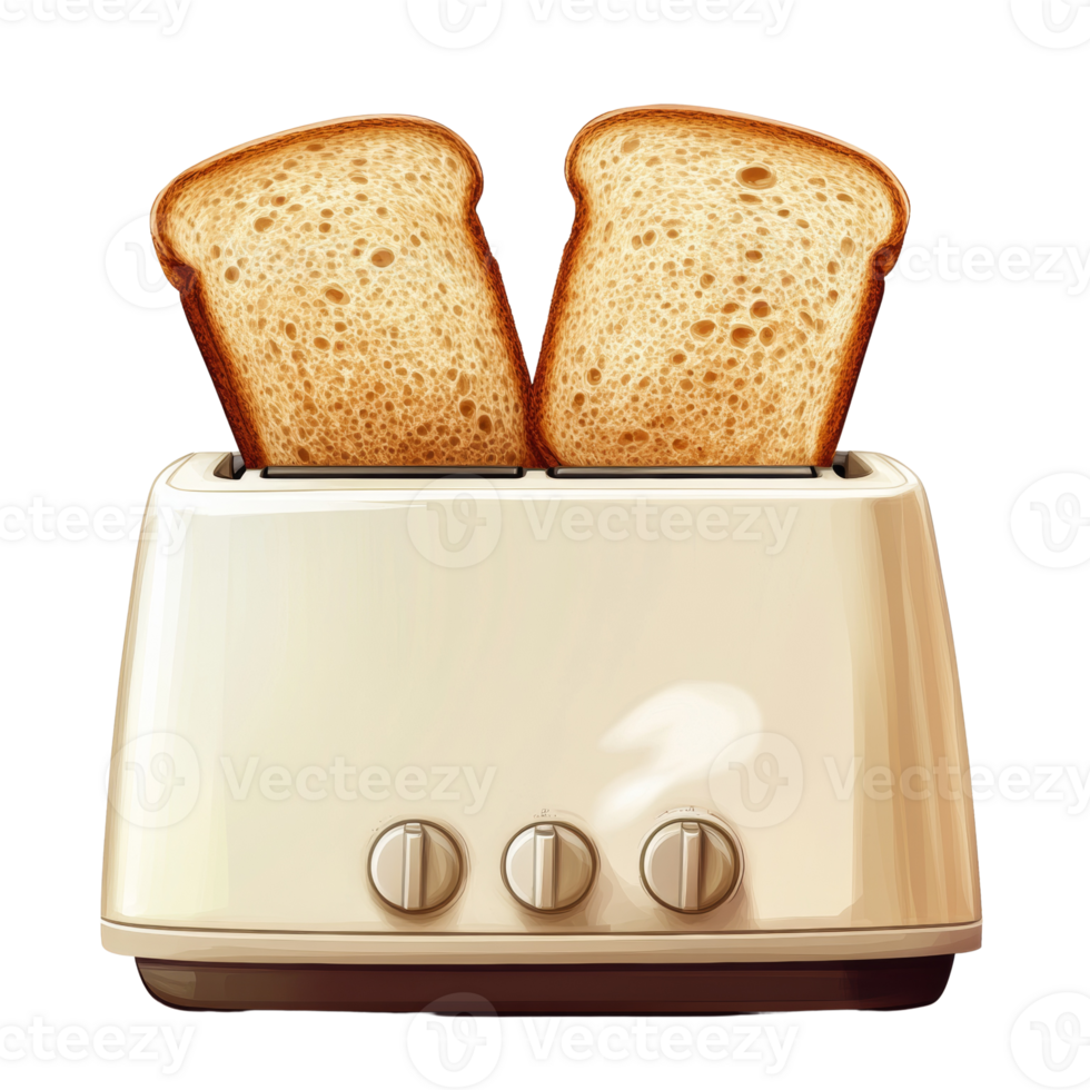 Toaster with Two Golden Brown Slices of Toast png