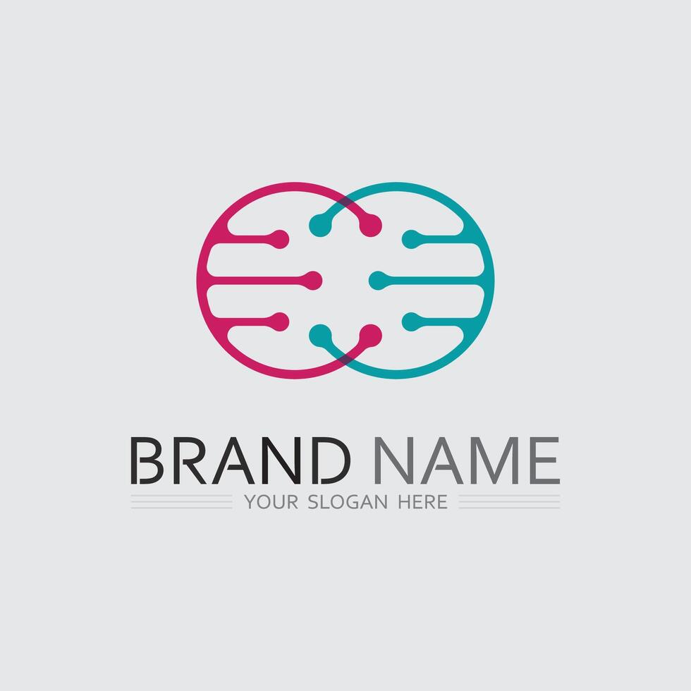 Tech gear logo design template. Technology Logo Template Design micro vector